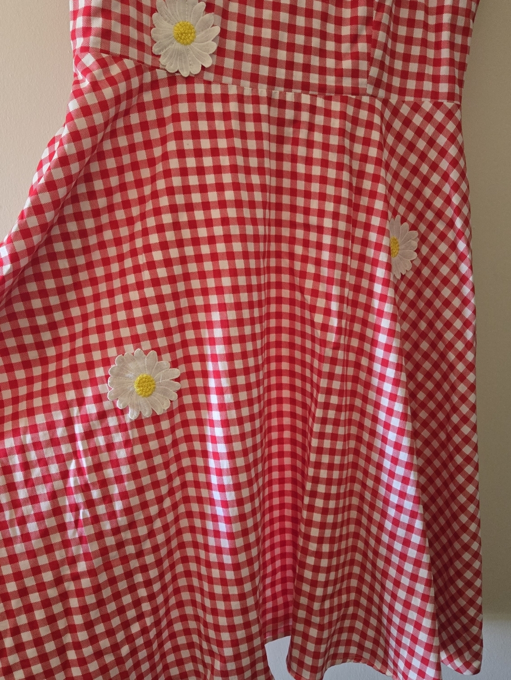 Voodoo Vixen Gingham Floral Flare Dress - Picture 6 of 7